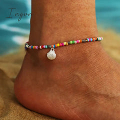 Bohemian Colorful Turkish Eyes Anklets for Women Butterfly Flower Zircon Shell Cat Ankle Bracelet Summer Beach Foot Leg Jewelry