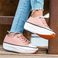 Ingvn - Daily Lace Up Non-Slip Platform Sneakers