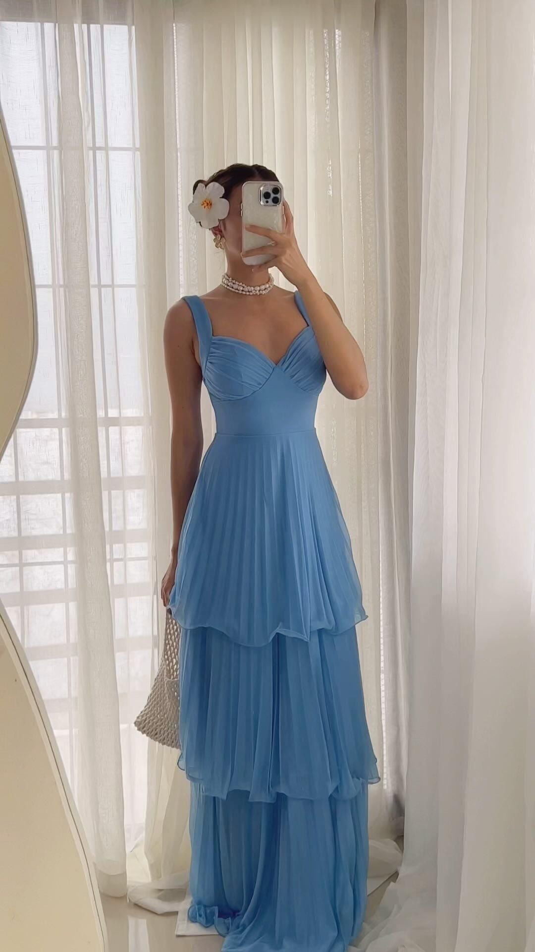 Summer New Style Dopamine Wear Elegant Long Dress Gentle Style Heavy Industry Chain Bead Sling Dress Goddess