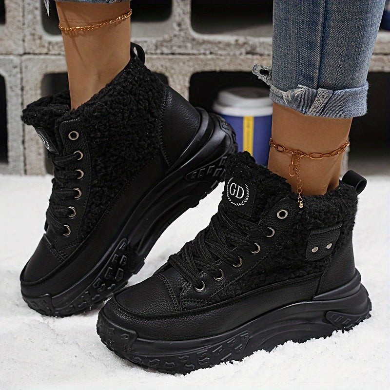 Women's Winter Thick Bottom Short Boots, Insulated Shoes With Low Heel, Perfect For Casual Outdoor Wear