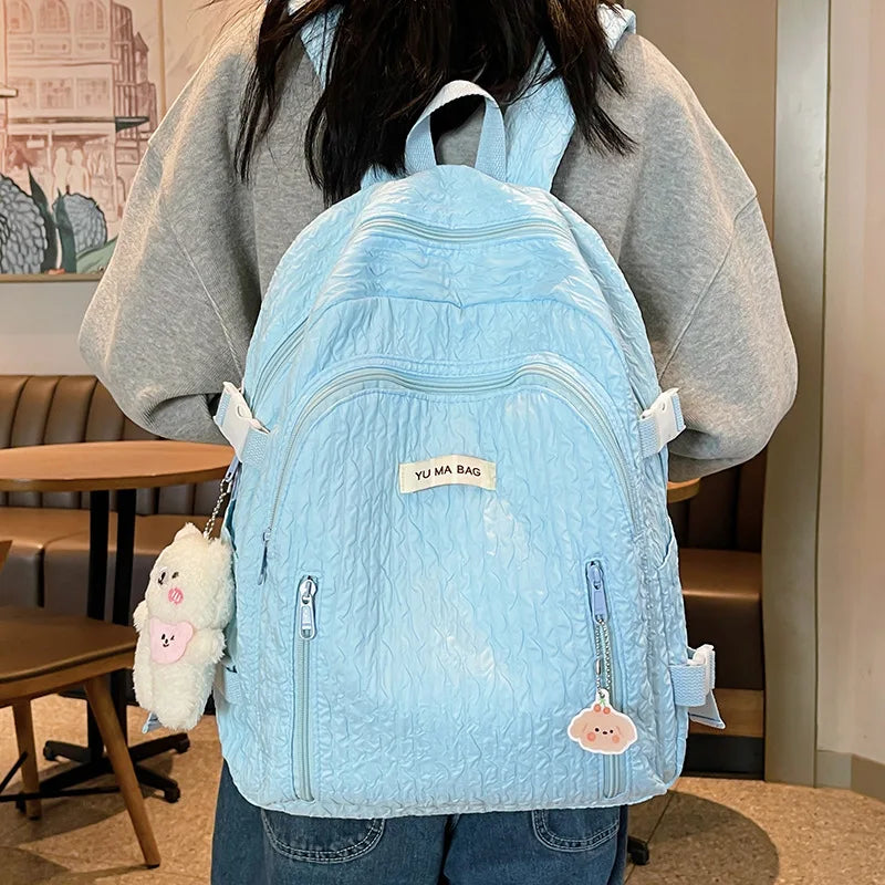 Ingvn  Women's Cute University Backpack Girls' Travel Book Backpacks Soft Girl Package Fashion Women's Casual Bag Large Capacity Pack