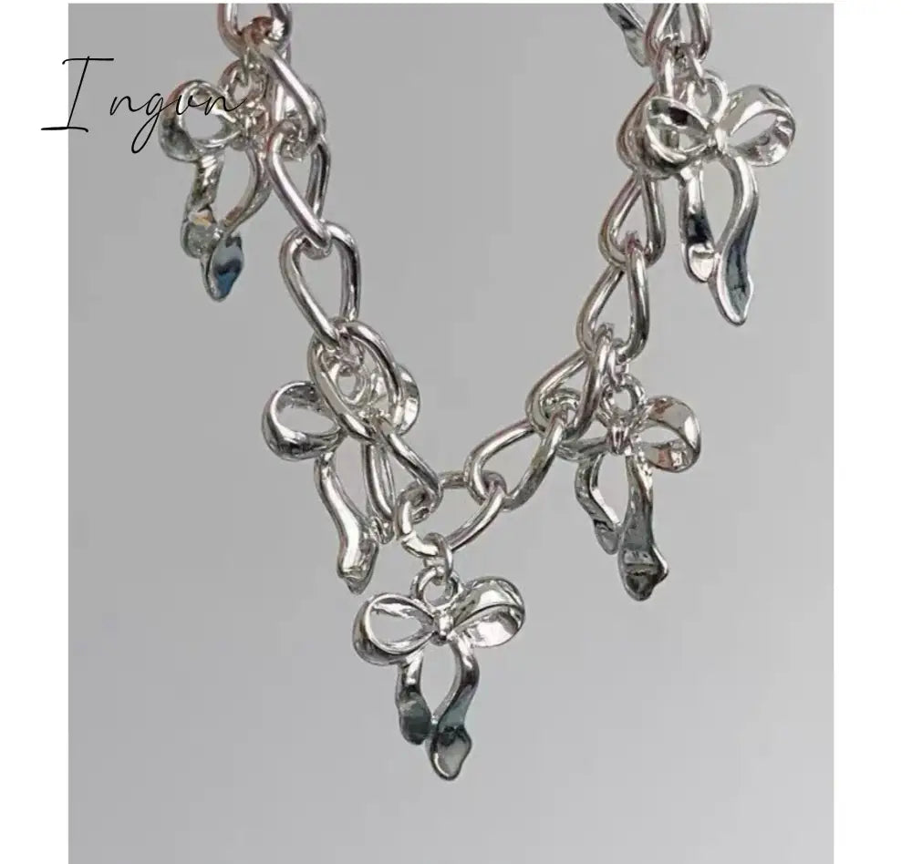 Fashion Harajuku Silver Color Stainless Steel Bowknot Bracelet for Women Girls Sweet Cool Colorful Bangle y2k Aesthetic Jewelry