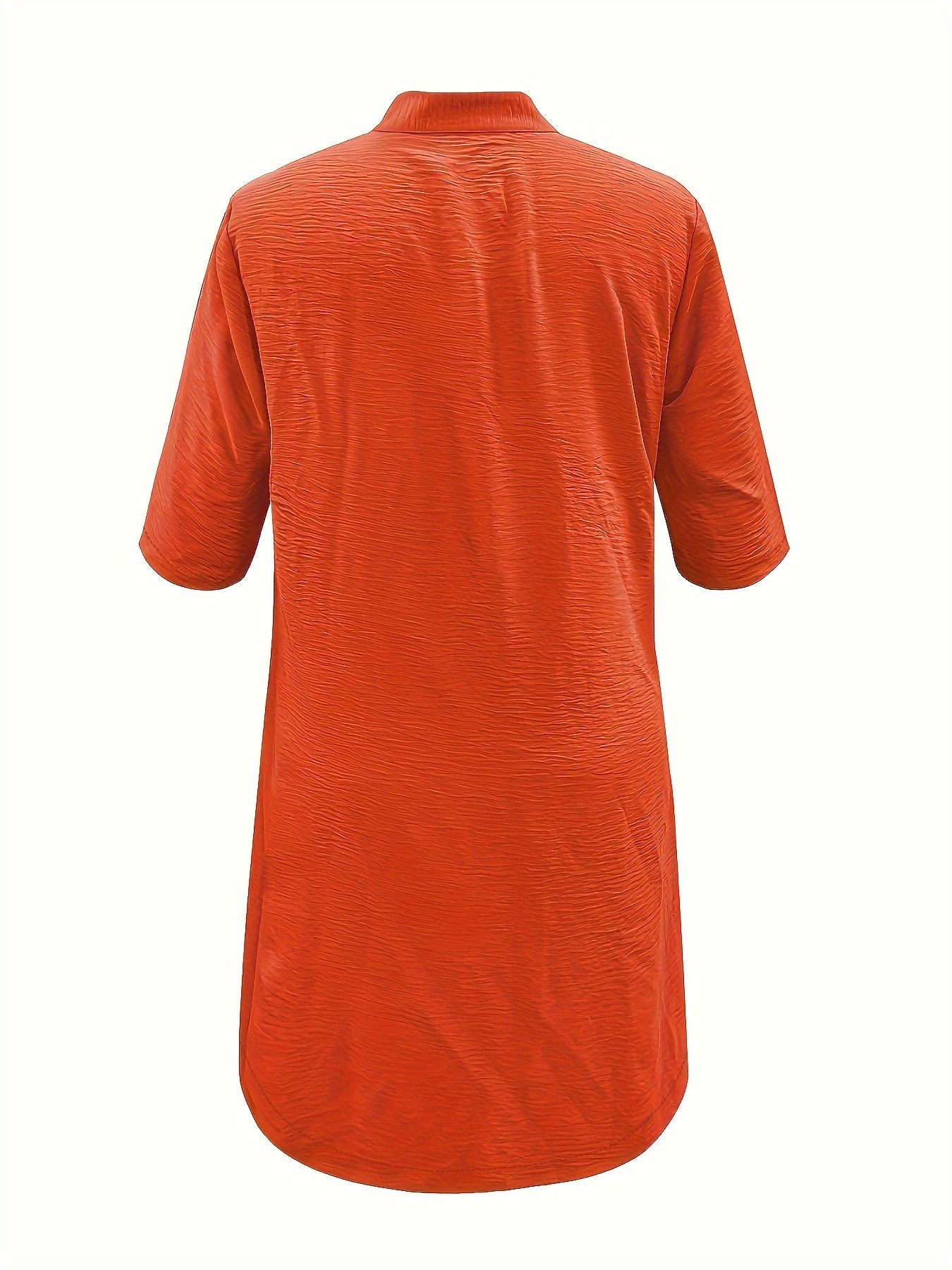 Chic Midi Dress with Button Detail - Womens Half Sleeve Casual Dress - Versatile Day-to-Night Style