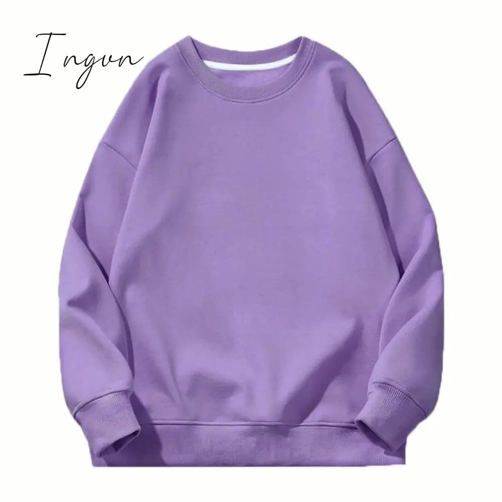 Ingvn - Women Unisex Couple Fleece 100% Cotton Suits 2 Pieces Sets Casual Tracksuit Hoodies Sweatshirt Pants Plus Size