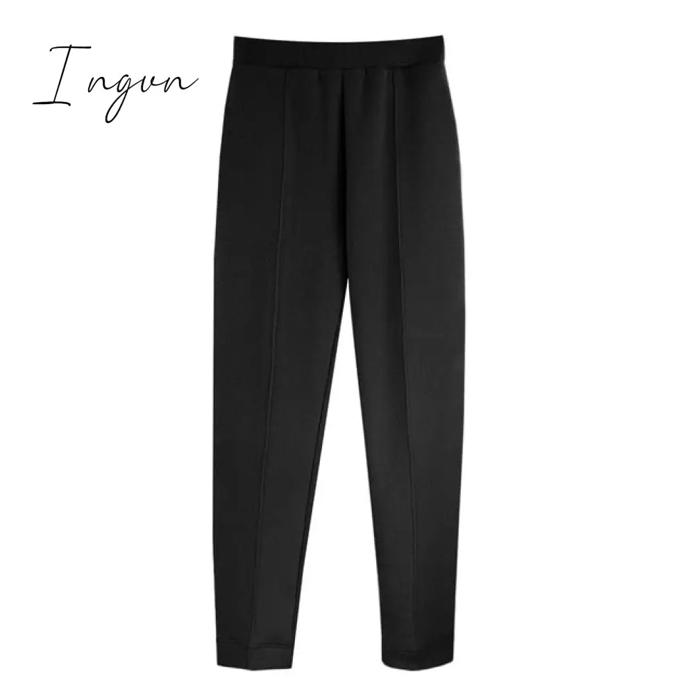 Ingvn - Women Unisex Couple Fleece 100% Cotton Suits 2 Pieces Sets Casual Tracksuit Hoodies Sweatshirt Pants Plus Size