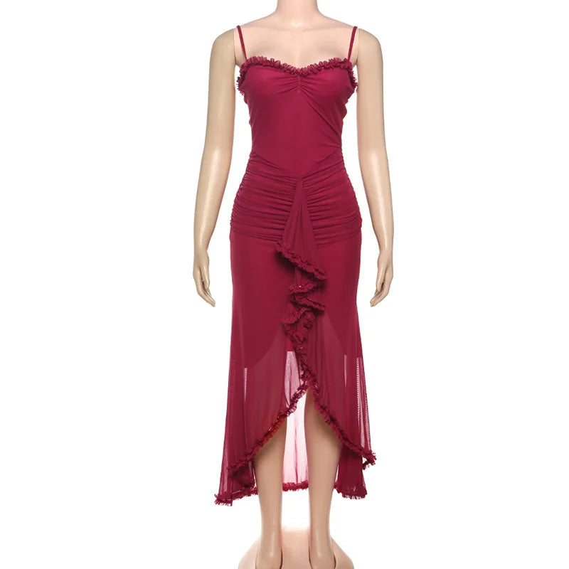 Ladies Autumn Feather New Fashion Evening Party Dress Women Sleeveless Backless Side Slit Bodycon Maxi Dresses Club Streetwear