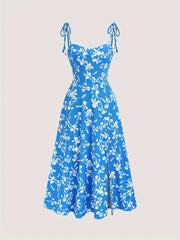 Chic Summer A-line Floral Dress with Sweetheart Neck - Strapless, Easy Maintenance, Women's Non-Sheer Cami Style
