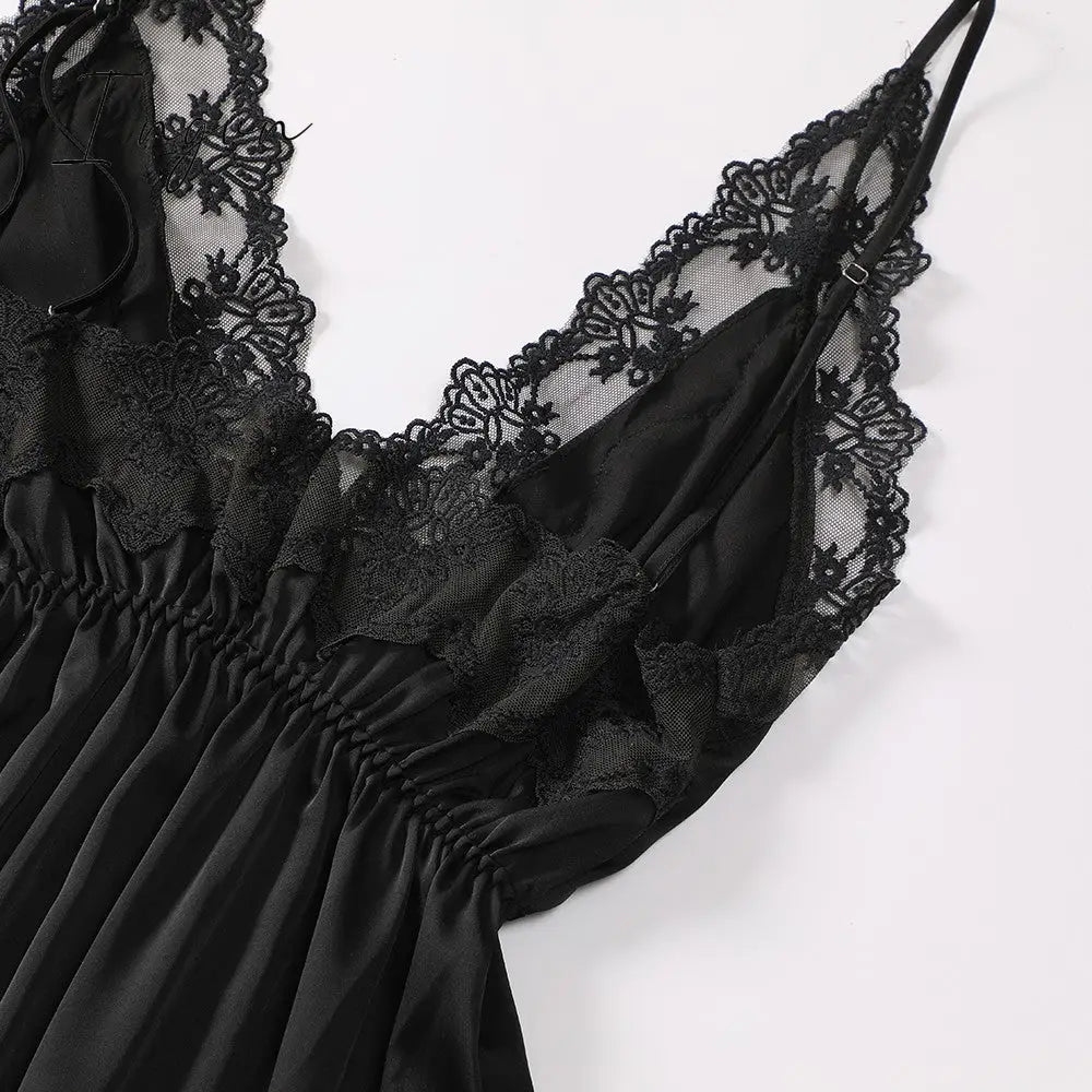 Ingvn - Lace Trim Sexy Wedding Lady Robe Suit Loose Satin Bride Bridesmaid Kimono Bathrobe Gown Mini Sleepwear Rayon Intimate Lingerie