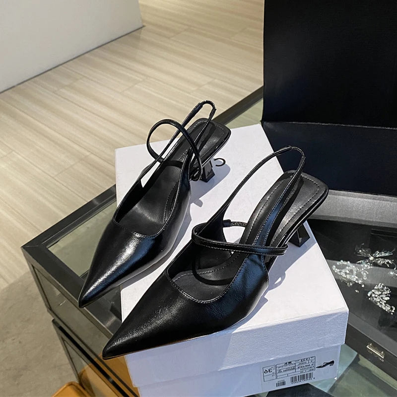 Summer Pointed Toe Women Sandals Fashion Elegant Shallow Singbacks Shoes Ladies Casual Outdoor Dress High Heel Sandalias
