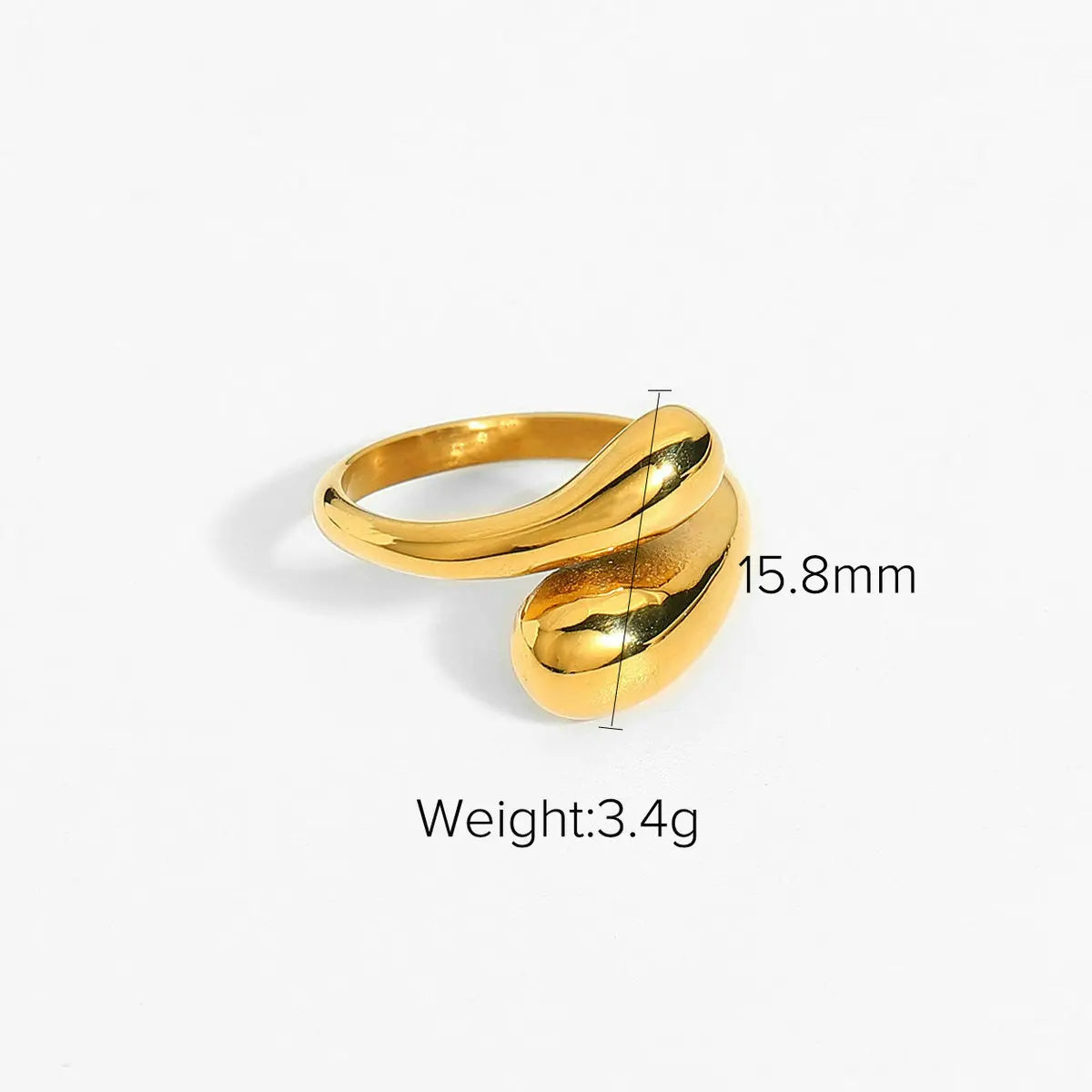 INGVN  Fashion Stainless Steel Waterproof Open Ring Personality Charms PVD Real Gold 18K Plated Trendy Jewelry for Women