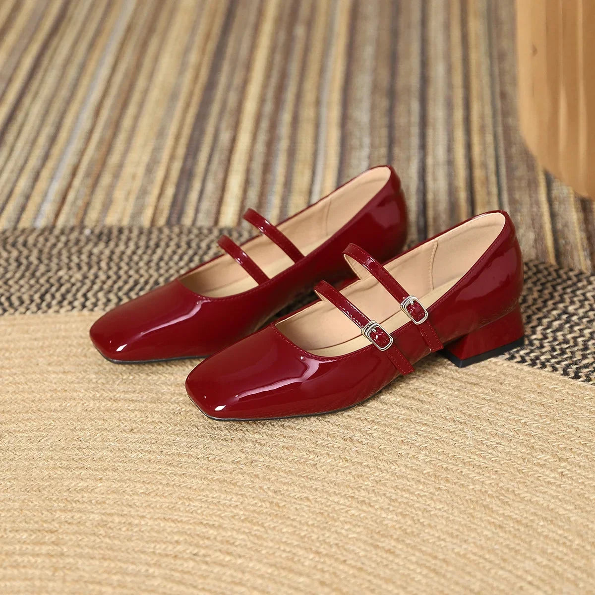 Mary Jane Shoes for Women Spring New Shallow Thick Heeled Single Shoes Soft and Comfortable Ballet Wedding Shoes Zapatos Mujer