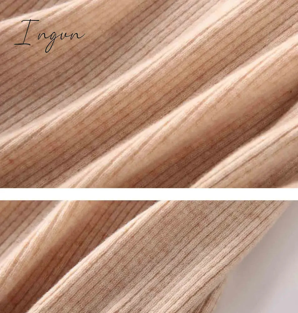Ingvn - 100% Merino Wool Turtleneck Women Sweater Autumn Winter Warm Soft Jumper Women Knitted Pullover Femme Cashmere Sweater Knit