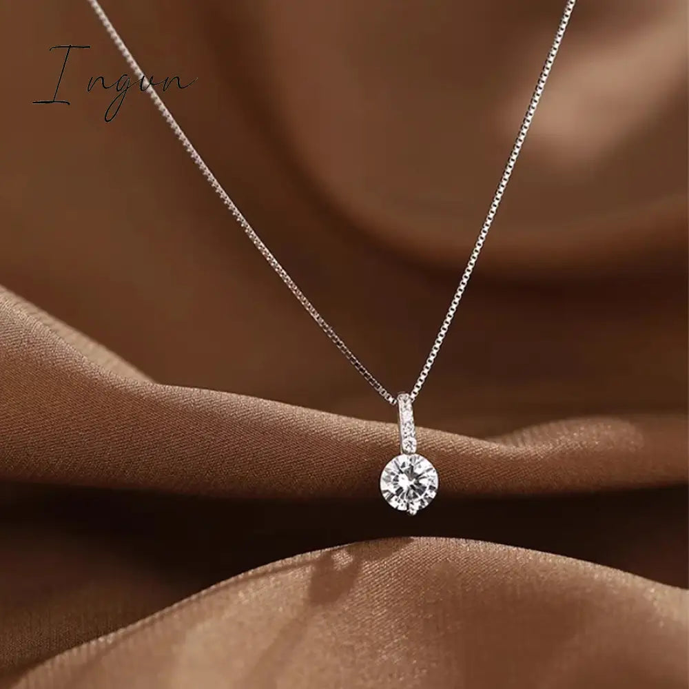 New Trendy Simple Bling Zircon Water Drop Pendant Necklace for Women Niche Design Party Jewelry Girlfriend Gifts