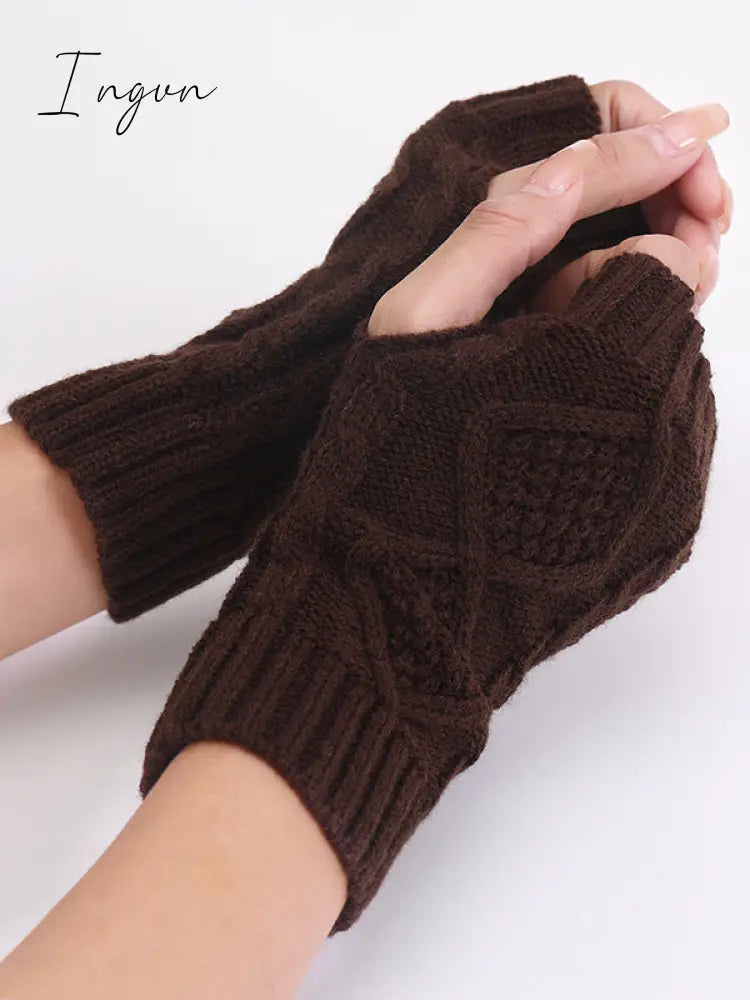 Ingvn - Simple 9 Colors Jacquard Knitting Gloves