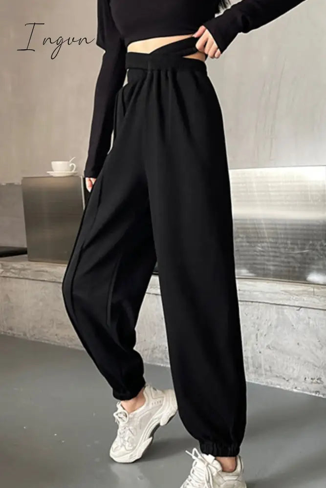 Ingvn - Crisscross Long Sweatpants
