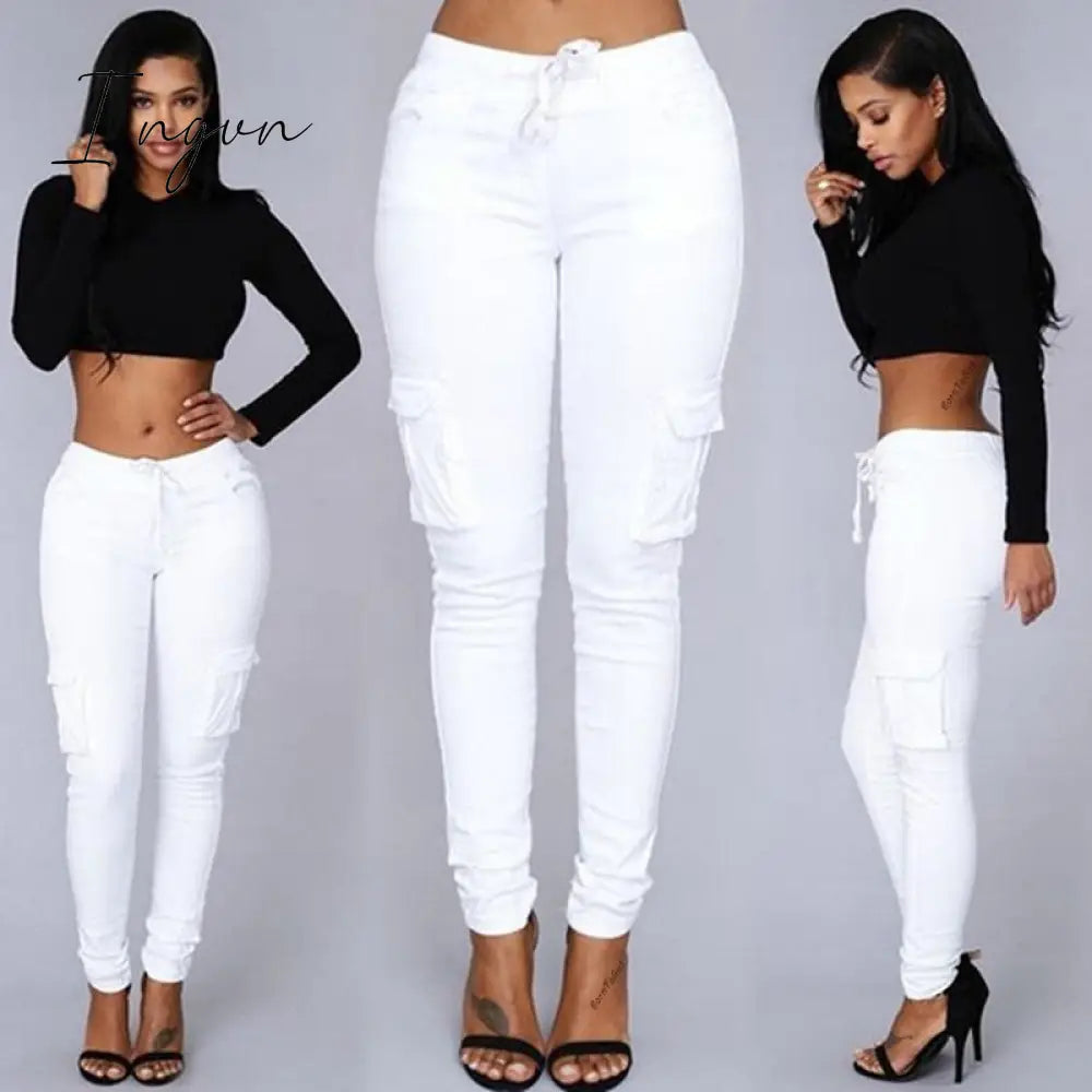 Ingvn - Elastic Sexy Skinny Pencil Jeans For Women Leggings Jeans Woman High Waist Jeans Women's Thin-Section Denim Pants