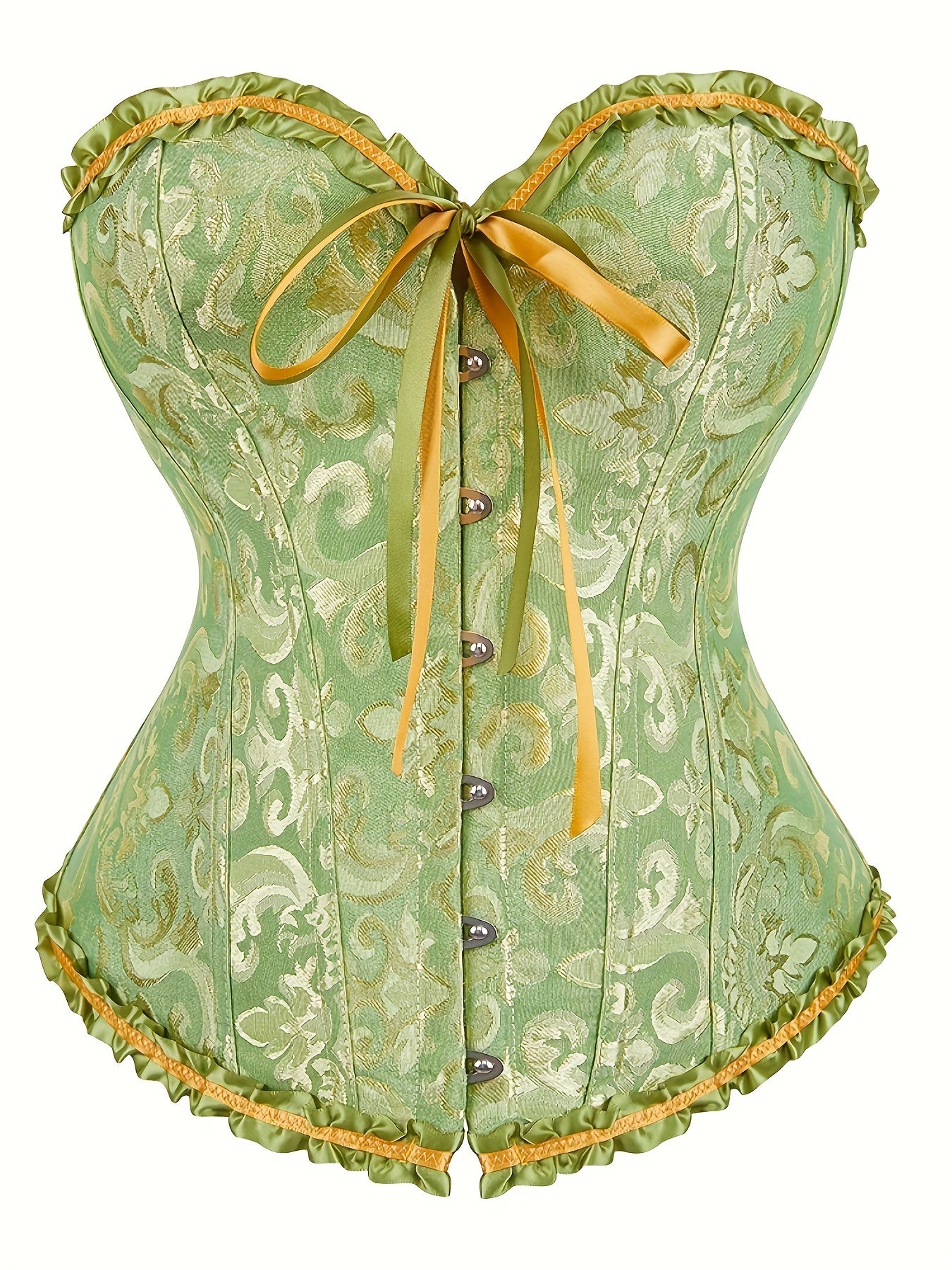 Luxurious Ruffle Strapless Corset Bustier - Sculpting Tummy Control, Adjustable Lace Up, Jacquard Fabric, Body Shaping, Womens Lingerie & Shapewear for a Flawless Silhouette
