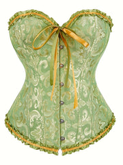 Luxurious Ruffle Strapless Corset Bustier - Sculpting Tummy Control, Adjustable Lace Up, Jacquard Fabric, Body Shaping, Womens Lingerie & Shapewear for a Flawless Silhouette