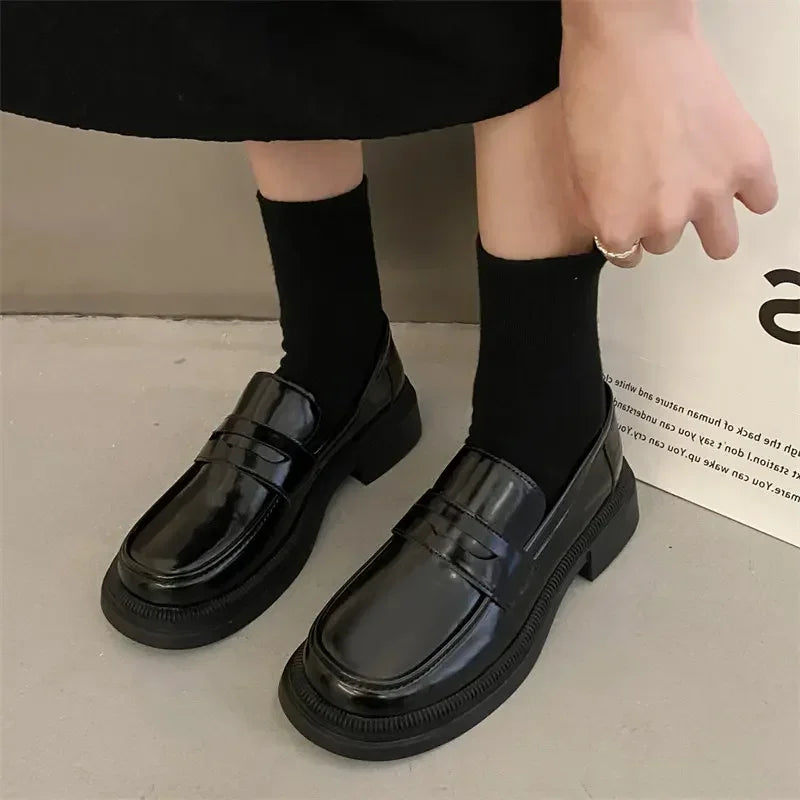 Brown Loafers Women Japanese School Students JK Uniform Shoes Round Toe Women Girls Retro Round Toe Lolita Cosplay Shoes Size 42