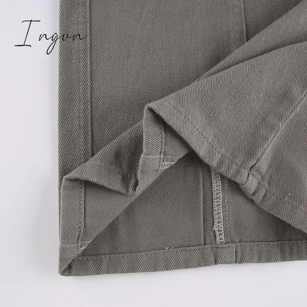Ingvn - Hot Sell Quality Grunge Streetwear Cargo Pants Woman Low Waist Baggy Mom Jeans Vintage 90s Hippie Wide Leg Denim Trousers Korean Outfits