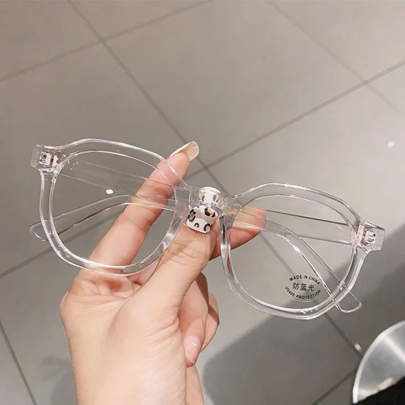 INGVN   Fashion Irregular Square Women Optical Glasses Frame Clear Anti Blue-Ray Lens Eyewear Vintage Men Wine Red Champagne Frame
