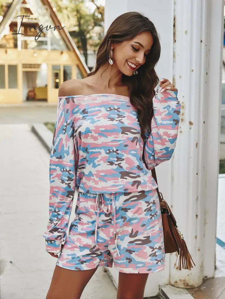 Ingvn - Long Sleeve Drawstring Romper