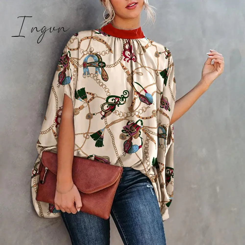 Ingvn - Summer Short Sleeve Loose Top Femme Blouse Women Fashion Casual Womens Tops And Blouses Ladies Print Shirt Shirts Elegant