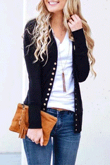 Ingvn -  Long Sleeves Buttons Design Cardigan(7 Colors)