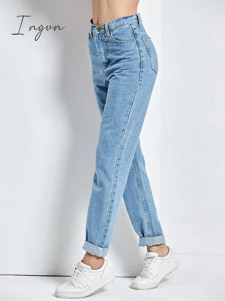 Ingvn - Harem Pants Vintage High Waist Jeans Woman Boyfriends Women's Jeans Full Length Mom Jeans Cowboy Denim Pants Vaqueros Mujer