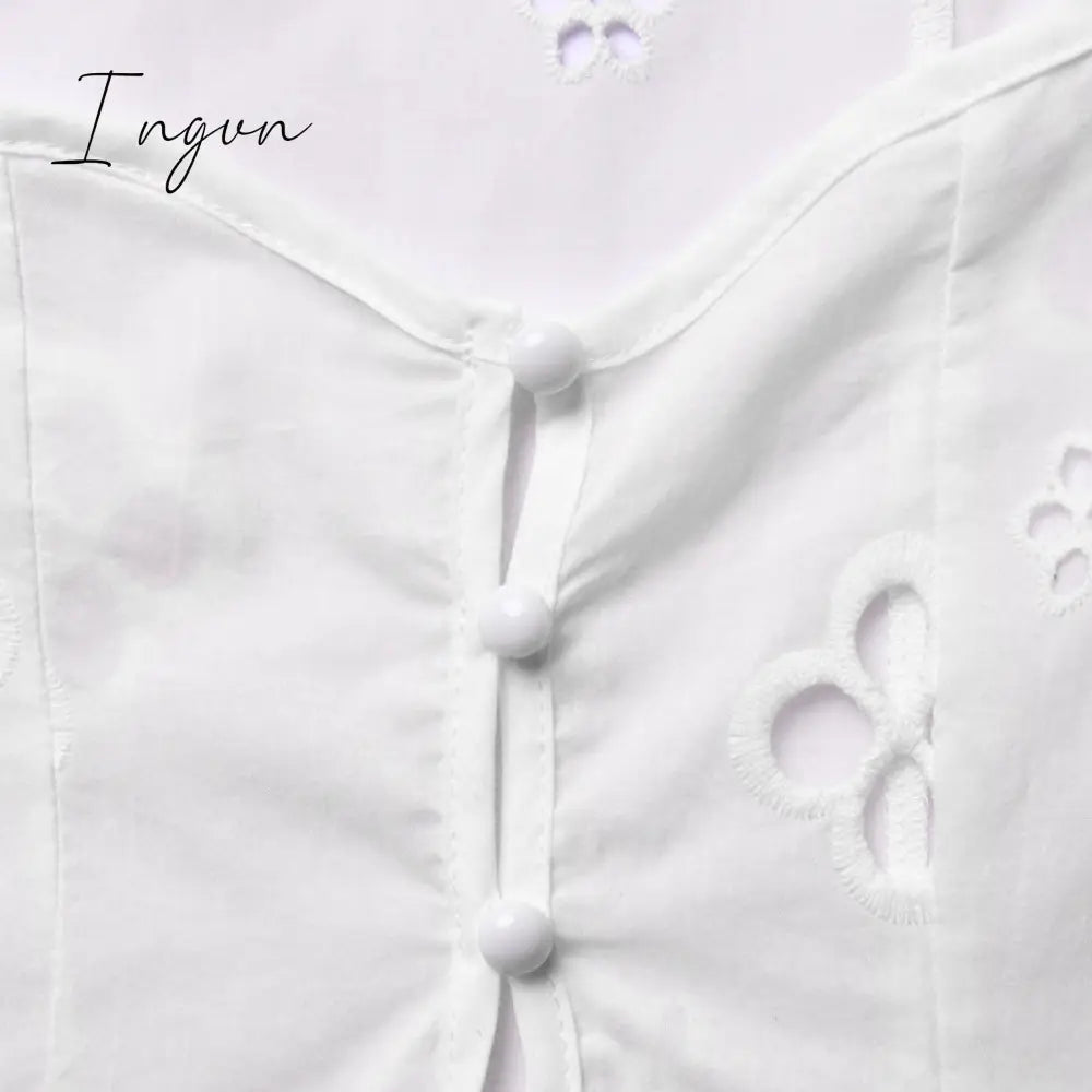 Ingvn - Square Collar Black Mini Dresses 2023 Summer Sexy High Waist Short Sleeve Beachwear Bodycon Hollow Out Sundress Female Ingvn