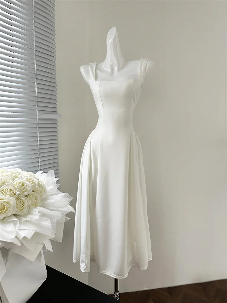 Even Party Red Dress Women Casual Elegant Clothing One Piece Dress Korea Fashioon Summer Sleeveless Strap Mini Dress Female