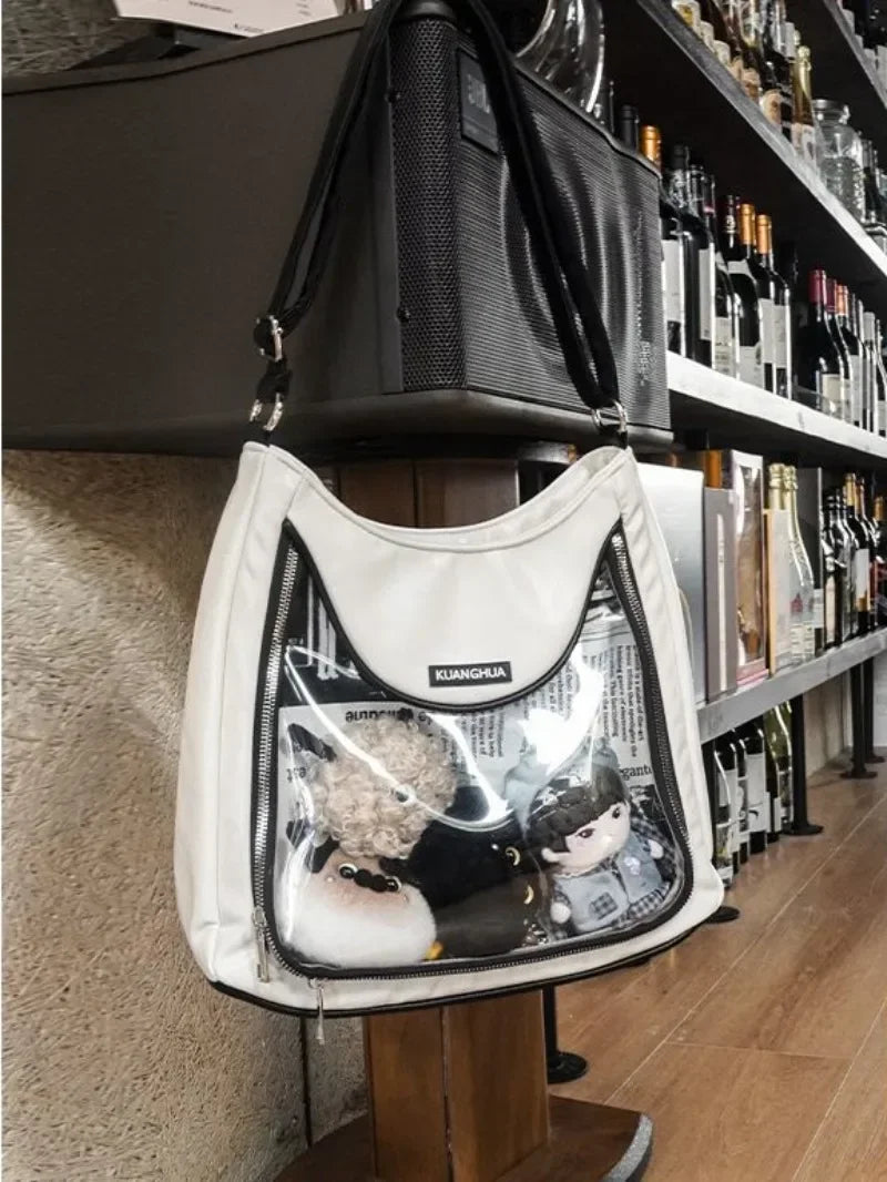 Ingvn  Japanese Cute Itabag Large Capacity Sweet Kawaii Shoulder Bag for Women Pu Leather High Street Spice Girls Zip Handbags