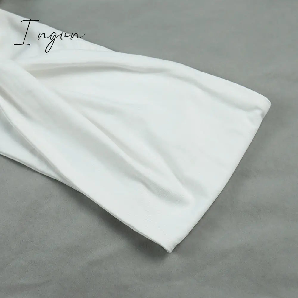 Ingvn - 2023 Fashion Trends Sexy Strapless Wrap Top and Split Maxi Skirts Fall Sleeveless Outfit Two Piece Set Night Club Party Matching Set