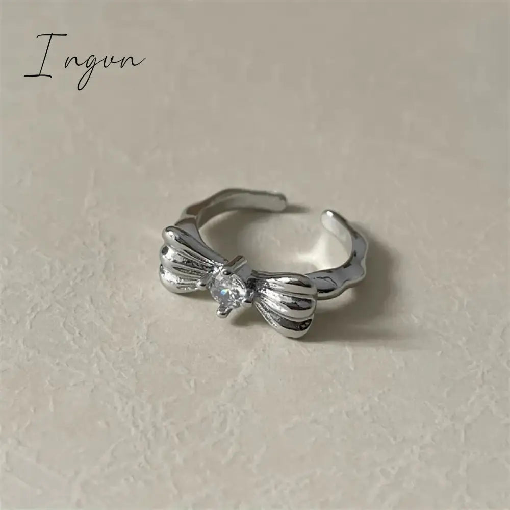 Korea Cute Rabbit Ear Rings Girl Women Bunny Butterfly Ring Zircon Jewelry Opening Rings For Girlfriend Sweet Cool Jewelry Gifts