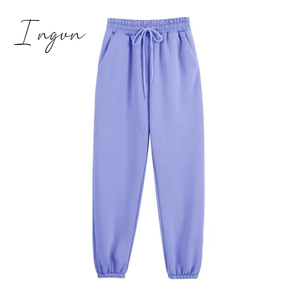 Ingvn - Fleece Tracksuits Women Two Pieces Set Hooded Oversized Sweatshirt Pants Solid Color Hoodie Suits Autumn Winter Casual Outfits