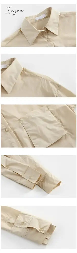 Ingvn - Spring Autumn Fashion Women Two Pieces Sets Long Sleeve Short Blouse Shirt + Solid Knitted Pullover Crop Shawl Sweater Female Tops