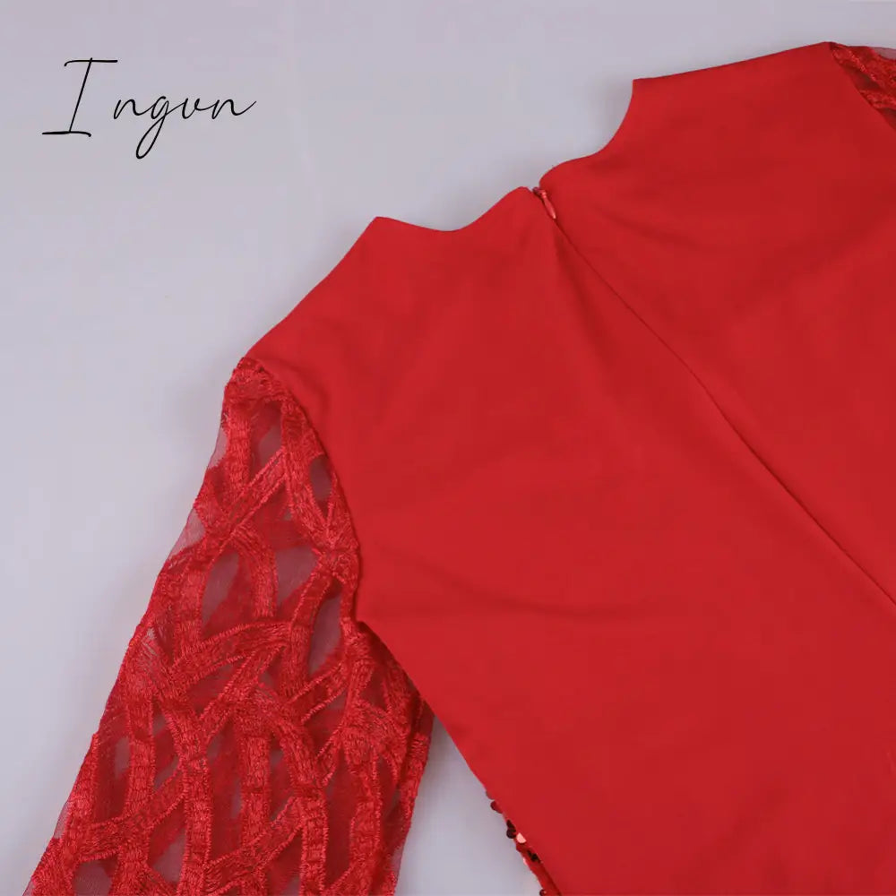 Ingvn - Party Dresses Plus Size Women's Summer Dress for Women Elegant Sequin Green Bodycon Dress Evening Wedding Outfits 4XL 5XL