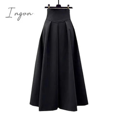 Ingvn - 2023 New Little Fragrance Two Piece Set Streetwear Stylish V-Neck Tweed Jacket+High Waist A-Line Skirt With Split Wide Leg Pants