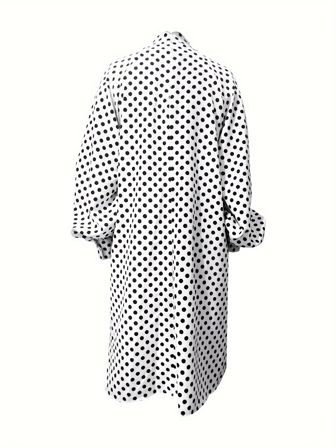Chic Polka Dot Print Mock Neck Long Sleeve Mini Dress - Fashionable & Flattering Womens Clothing for Everyday Chic Style