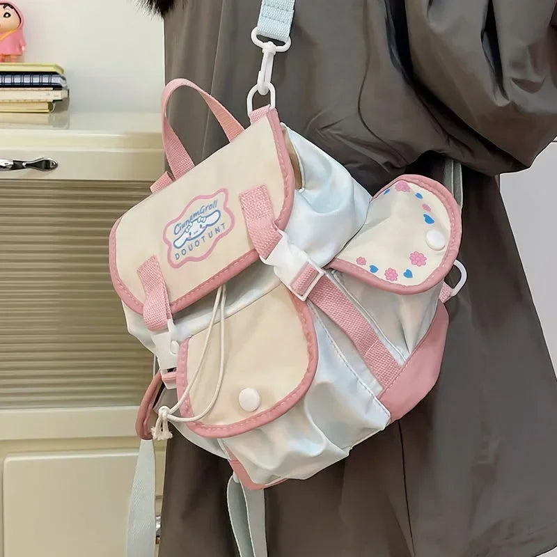 Ingvn  Womens Backpack Large Capacity Kawaii Fashion Cartoon Bag Anime Print Casual Patchwork Zip Cute Backpacks