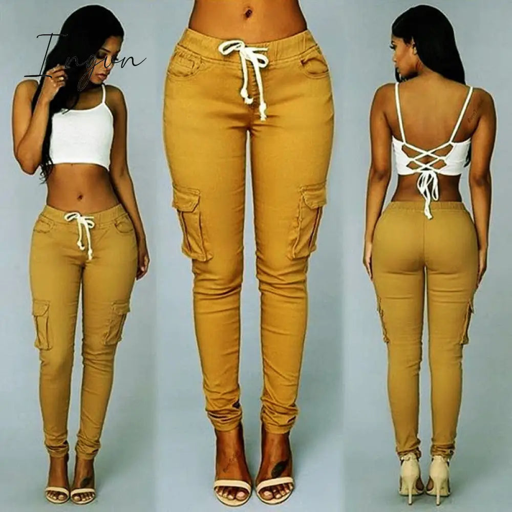 Ingvn - Elastic Sexy Skinny Pencil Jeans For Women Leggings Jeans Woman High Waist Jeans Women's Thin-Section Denim Pants