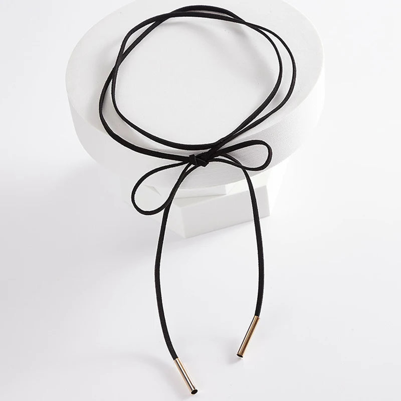 INGVN  New Vintage Gothic Black Necklace for Women Fashion Punk Leather Choker Dark Collar Chain Trendy Jewelry Cool Y2K Accessories