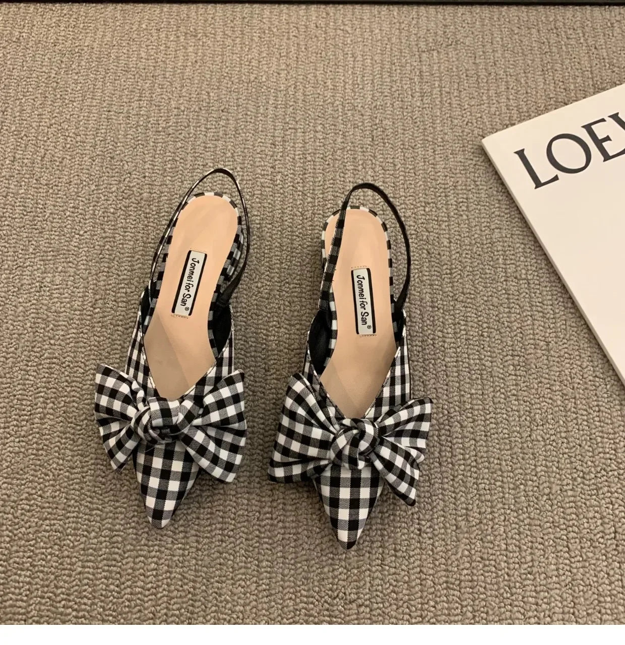 Bow Sandals Women Summer Pointed Low Heel Sandals Women Fashion Baotou Thin Strap Sandals High Heels Sandalias De Mujer