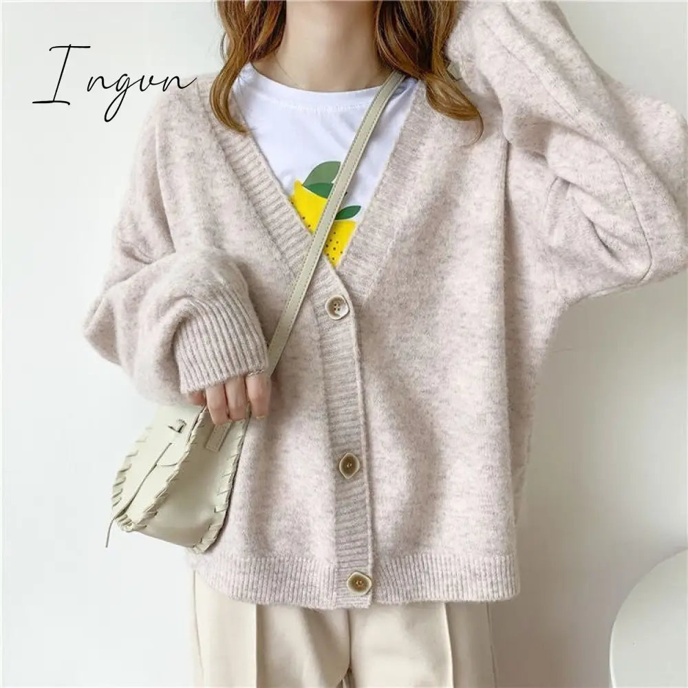 Ingvn - Women Cardigans Sweater Tops Cashmere Casual Sweater Jacket Chic Tops Woman's Sweater Cardigans jersey knit Jumpers
