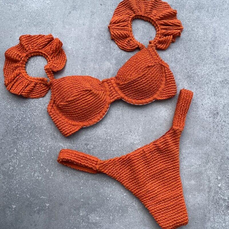 Floral Print Swimsuit Women Bathing Suit Bikinis Biquini High Cut Swimwear Sexy Push Up Bikini Set Feminino Beach Outing
