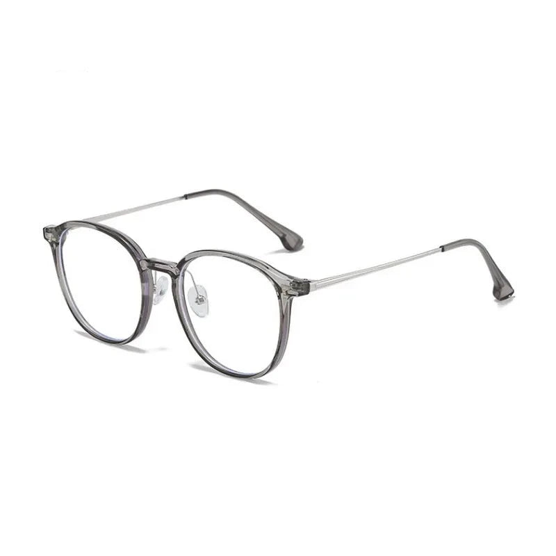 INGVN  Korea Round Tea Glasses Frame Women No Makeup Fashion Anti-blue Glasses Men Contrasting Cute Decorative Glasses Eyeglasses