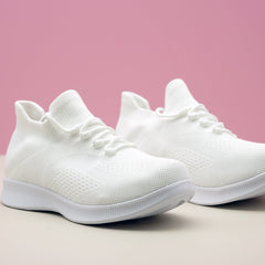 Women's Breathable Knit Sneakers, Casual Lace Up Outdoor Shoes, Comfortable Low Top Shoes plus size