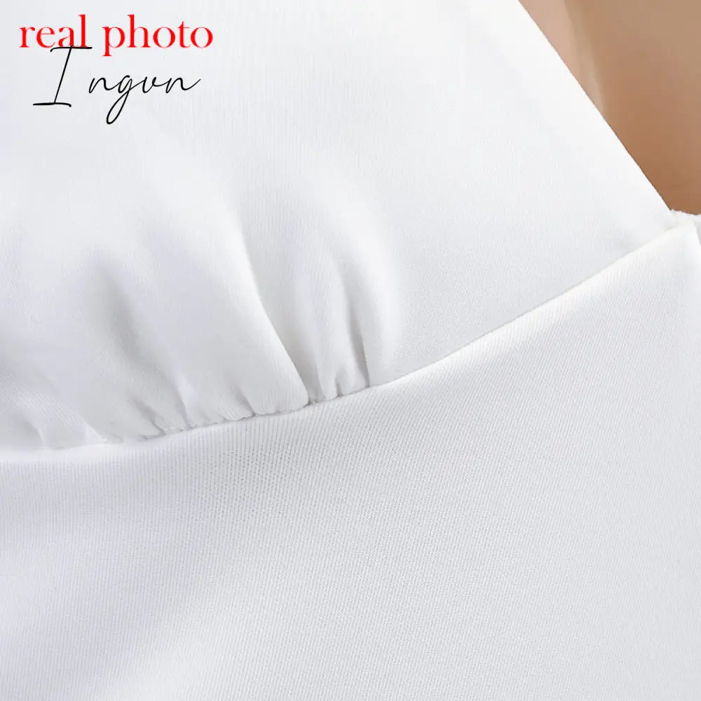 Ingvn - Spaghetti Straps Ruffles Mini Dress Club Party Elegant Sleeveless Slip Women's Summer Sundress Outfits Holiday