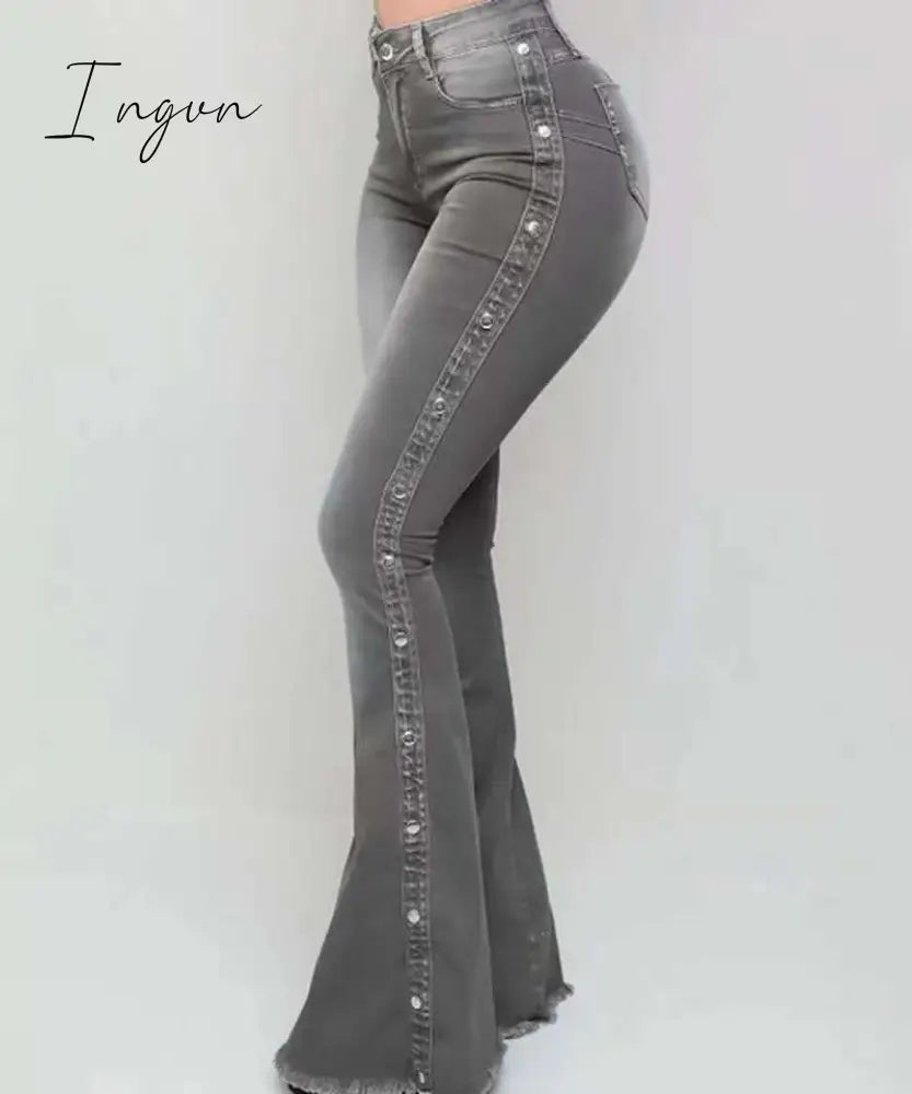 Ingvn - Spring Casual Baggy Jeans Women Fashion High Waist Jeans Mom Denim Trousers Overalls Oversize Boyfriend Pants Vintage