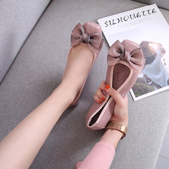 Fashion Square Toe Women Flats Shoes Bow Women Shoes Patent Leather Casual Single Spring Ballerina Shallow Mouth Loafers Shoes